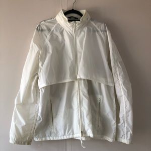 White windbreaker